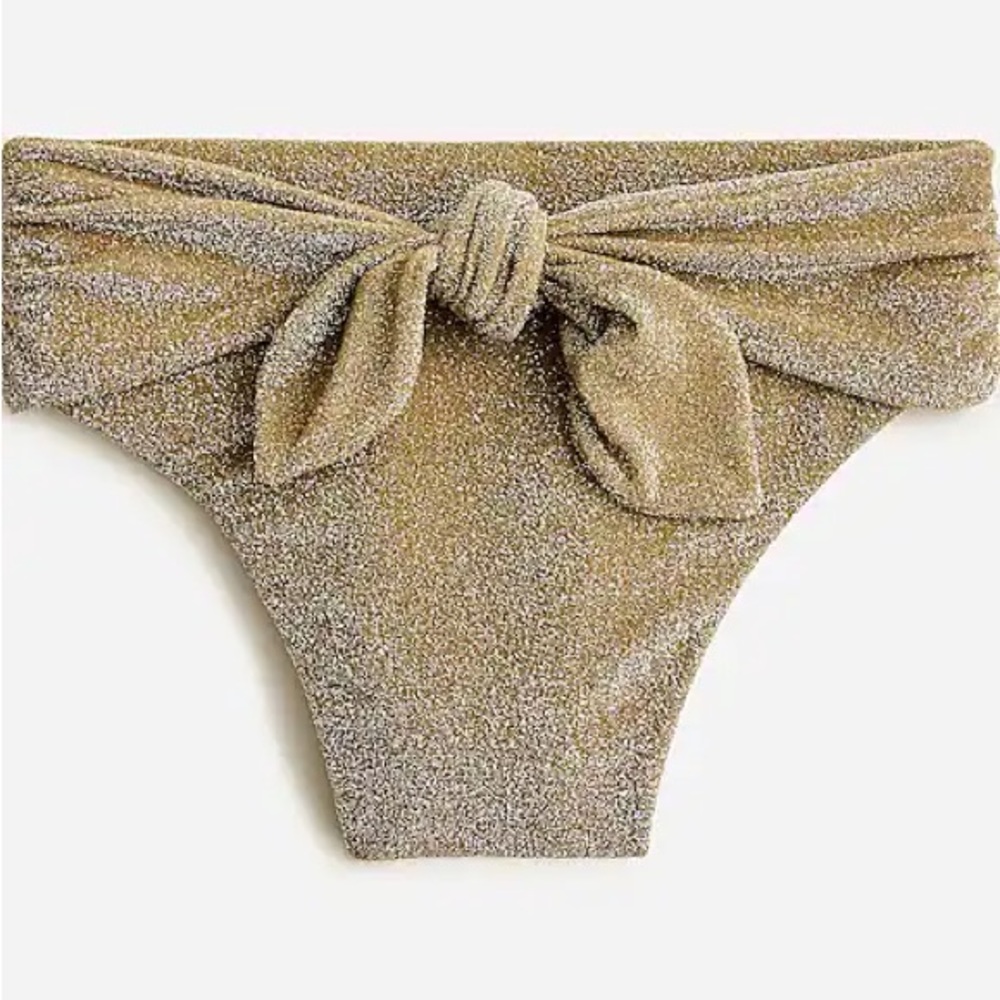 NWT Gold J.Crew High-cut Tie-waist Bikini Bottom XXS